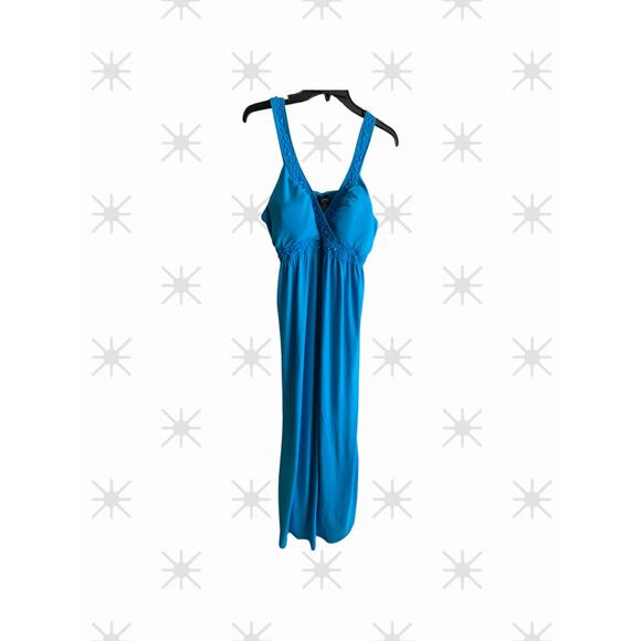 Faded Glory Blue Maxi Plus Dress 2X 18W-20W Empire Boho Coquette Princesses - Picture 3 of 8